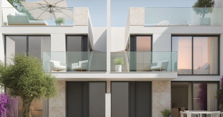 Casas novas com painéis solares