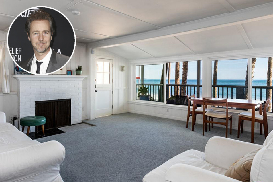 A sala de estar da casa de Edward Norton