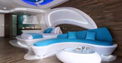 Uma suite em tons de azul