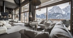 Sala de estar nas Dolomitas