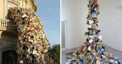 Macroescultura de livros - Alicia Martin
