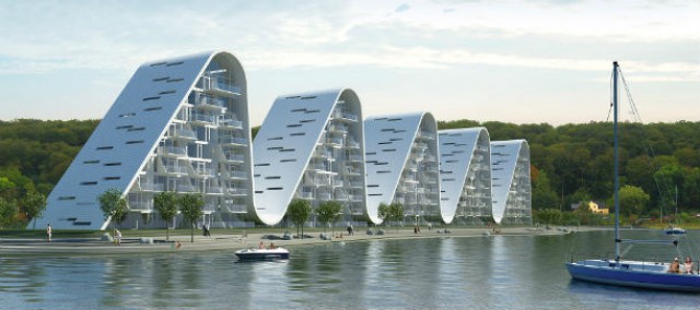 o empreendimento, que está localizado na cidade portuária vejle, tem 100 apartamentos
