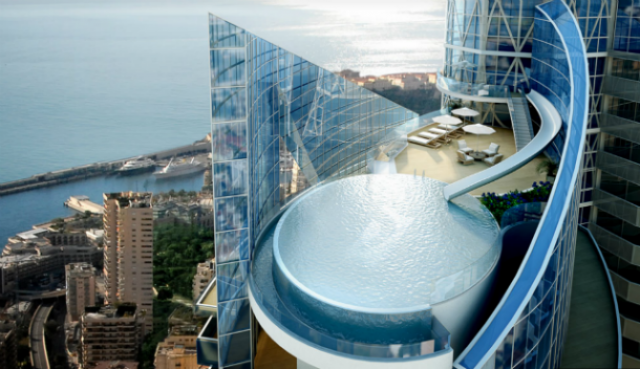o imóvel está localizado na tour odéon, o edifício mais alto do principado