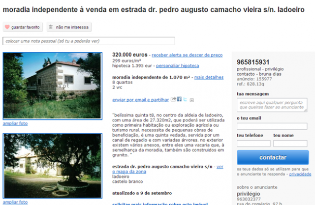 detalhe do portal idealista.pt