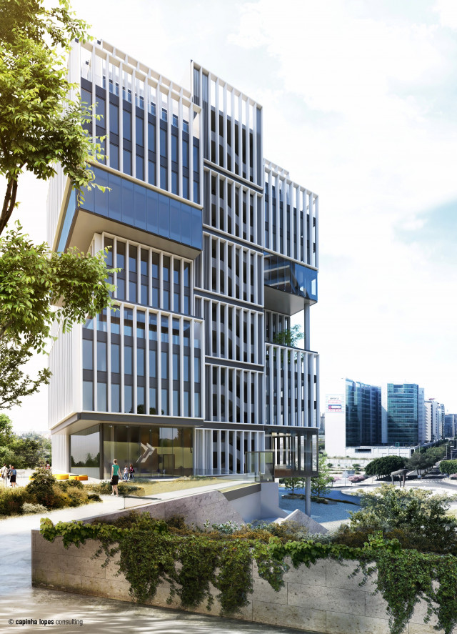 A futura sede, no Parque das Nações / Capinhas Lopes consulting via Cushman & Wakefield