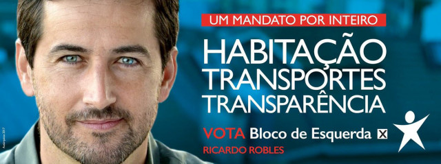 Cartaz de campanha de Ricardo Robles / Twitter