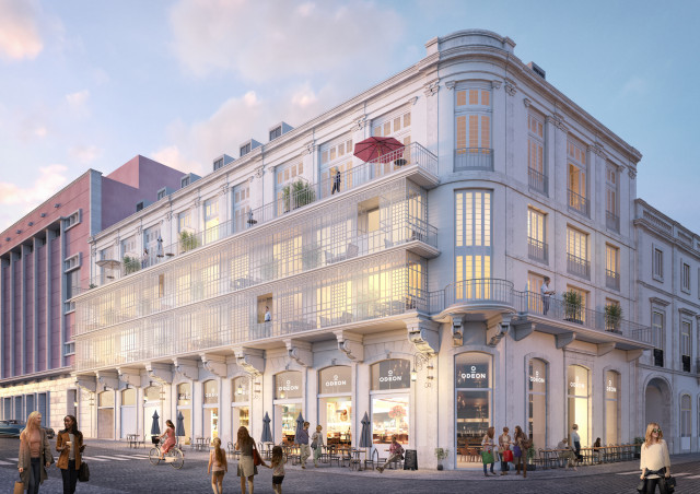 Assim será a fachada do icónico edifício Odeon, que terá dez apartamentos de luxo / ODEON Properties