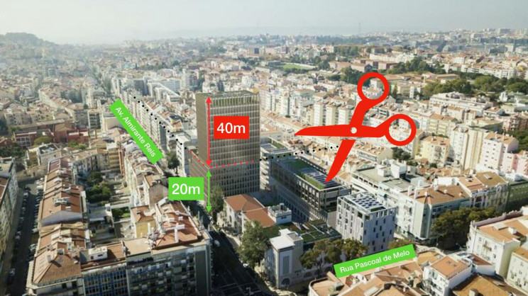 Projeto inicial do Portugália Plaza previa a construção de uma torre com 60 metros / Facebook Stop Torre 60m Portugália