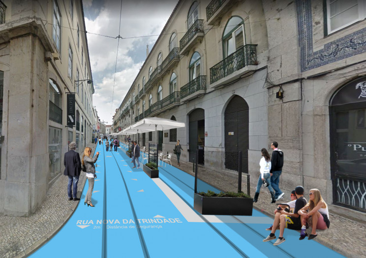 Rua da Nova Trindade, que agora será exclusivamente pedonal / CML