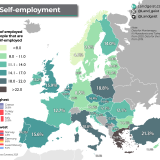 Em que países europeus há mais trabalhadores independentes