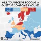 Que países oferecem comida aos convidados?