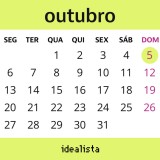 calendário de outubro