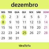 calendário de dezembro