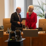 Luis de Guindos, vice-presidente do BCE, e Christine Lagarde, presidenta do BCE