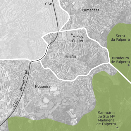 Mapa interativo de zonas de interesse para selecionares a região onde queres pesquisar