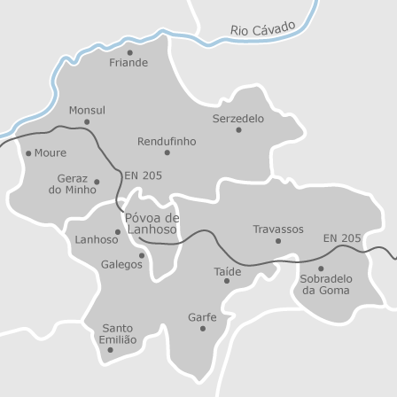 Mapa interativo de zonas de interesse para selecionares a região onde queres pesquisar