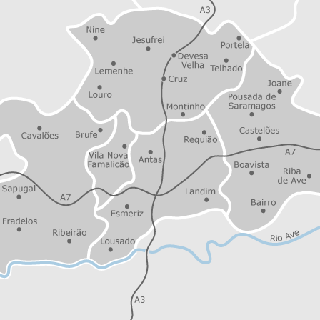 Mapa interativo de zonas de interesse para selecionares a região onde queres pesquisar