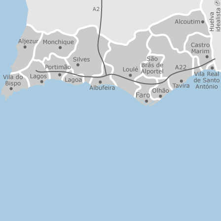 Mapa interactivo de zonas de interés para seleccionar la región donde quieres buscar