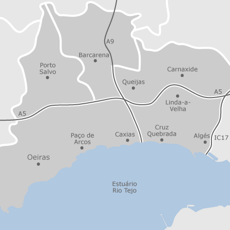 Mapa interativo de zonas de interesse para selecionares a região onde queres pesquisar