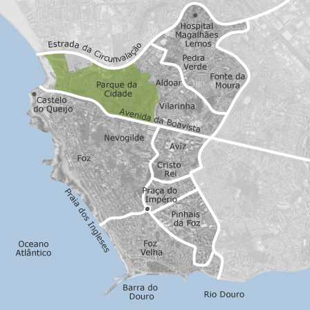 Mapa interativo de zonas de interesse para selecionares a região onde queres pesquisar