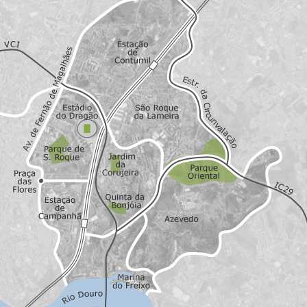 Mapa interativo de zonas de interesse para selecionares a região onde queres pesquisar