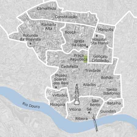 Mapa interativo de zonas de interesse para selecionares a região onde queres pesquisar