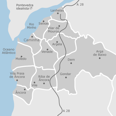Mapa interativo de zonas de interesse para selecionares a região onde queres pesquisar